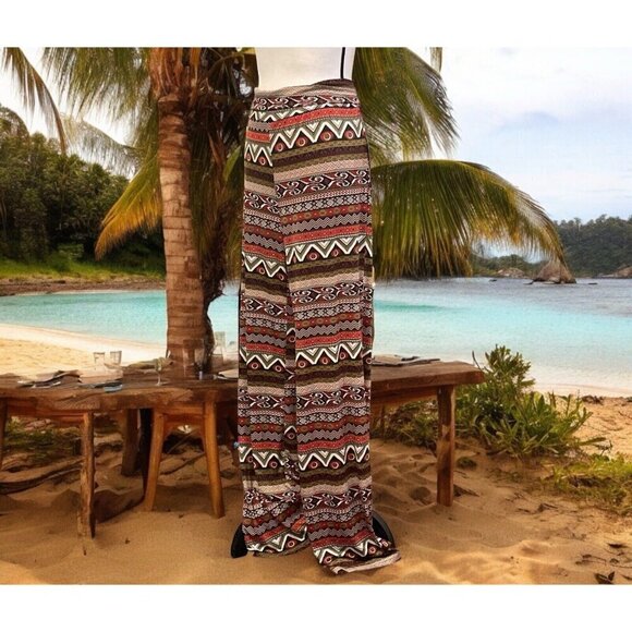 Purple Femina Pants - Purple Femina Foldover Double Waist Palazzo Pants Size 2XL Wide Leg Long